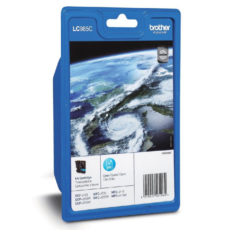 CARTOUCHE BROTHER LC985C CYAN POUR IMPRIMANTES JET D'ENCRE