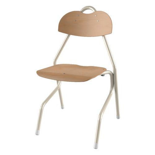 CHAISE TEMPO AST - T6 COQUE BOIS NATUREL - ALU BEIGE 1013 - MOBIDECOR