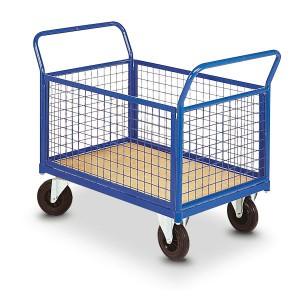 Chariots manuels grillagés 4 côtés amovibles - Capacité 500kg_0