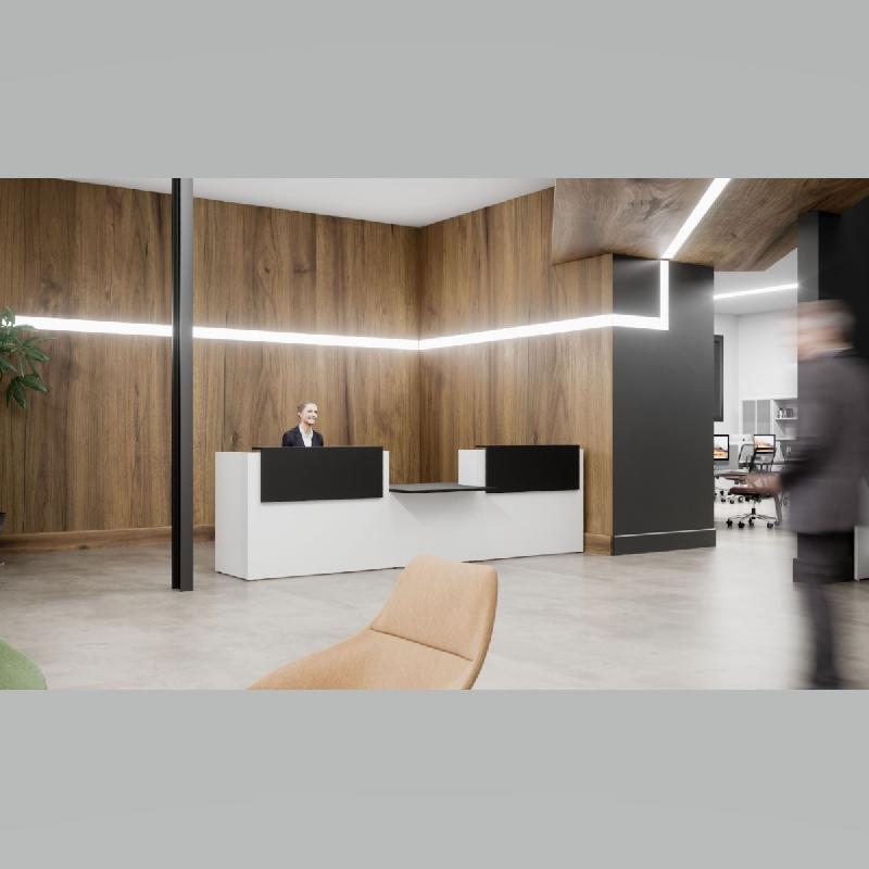 Banque d'accueil FIFTY-FULL - module PMR central - design ergonomique et esthétique - Fabriquée en France_0