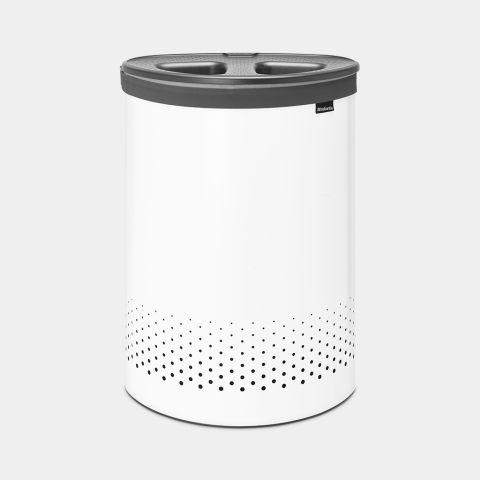 Corbeille à linge Selector Brabantia - 55 litres - Double couvercle Quick-Drop - Sac à linge en coton lavable - 2 compartiments_0