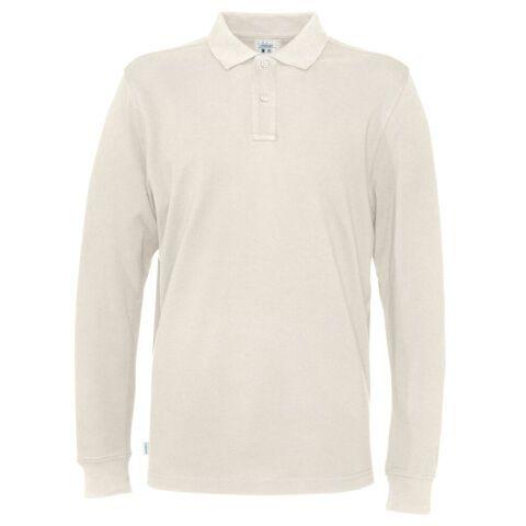 COTTOVER POLO PIQUE MANCHES LONGUES HOMME - CERTIFIÉ GOTS ECRU - TAILLE M