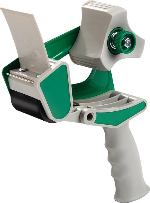 Dérouleur manuel Standard K216 - plastique vert/blanc - pour ruban d'emballage 66 m, largeur de bande 50 mm - BURMANN_0