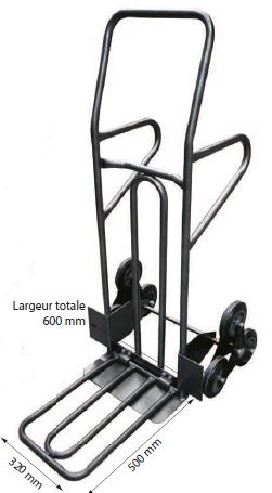 Diable de manutention polyvalent - 250 kg - HT250/P R3W - robuste avec bavette fixe et repliable_0
