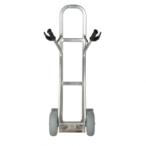 Diable à tablier surélevé - aluminium - charge 350 kg - roues anti-crevaison - hauteur 1380 mm_0