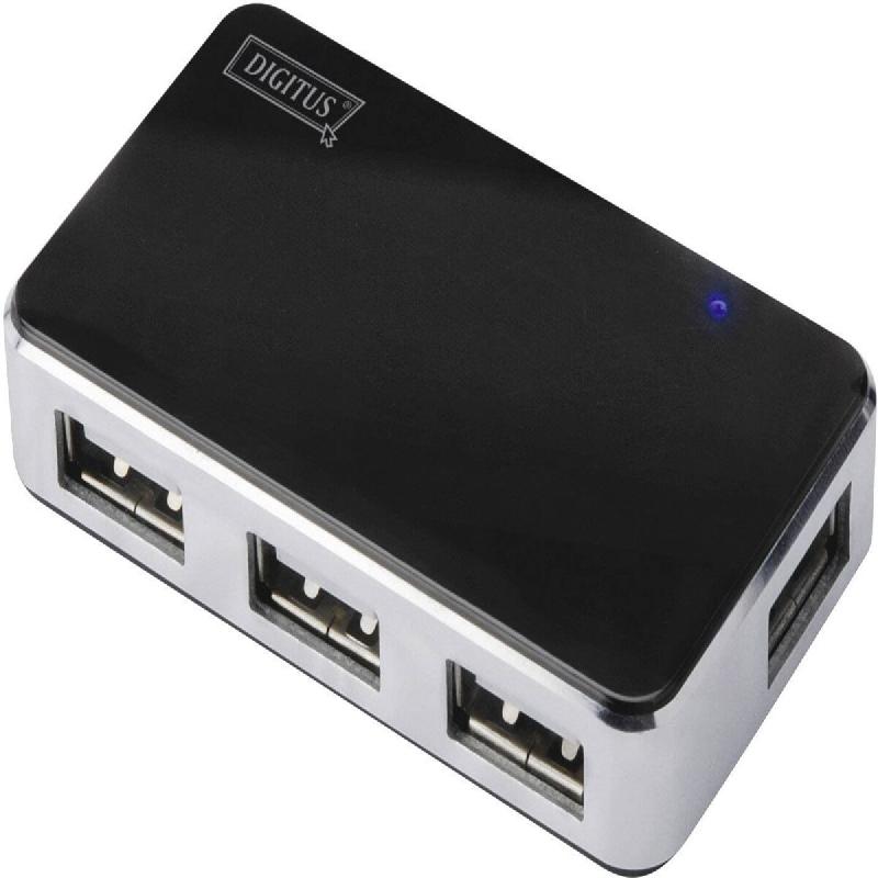 Digitus DA-70220 4 Port USB 2.0-Hub Noir, Argent - 4016032306535_0
