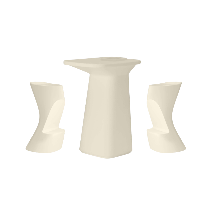 Ensemble NOMA table + 2 tabourets - crème_0