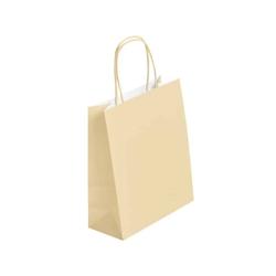Gimex Sac Ivoire kraft blanc poignées torsadées - 23+12x30cm par 250 - beige en carton 3700481692035_0