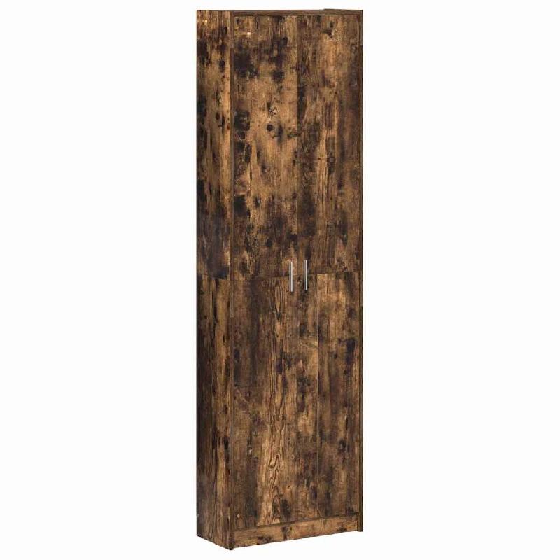 Helloshop26 - Armoire moderne en bois d'ingénierie chêne fumé 55 x 25 x 189 cm rangement spacieux design épuré 02_0055919 - métal 3000239261927_0