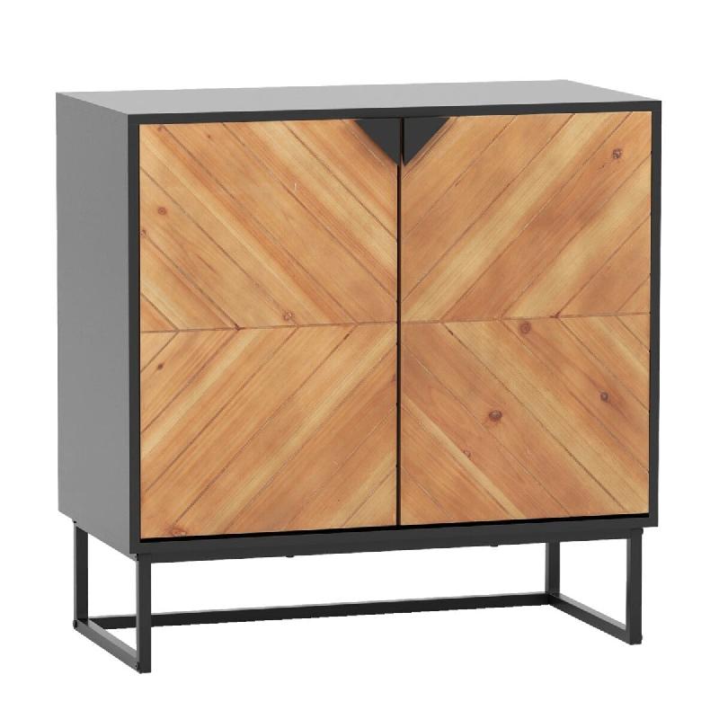 Helloshop26 - Buffet avec rangement 80 x 40 x 80 cm grande capacité de rangement design moderne en MDF noir 20_0010792 - 3000226367335_0