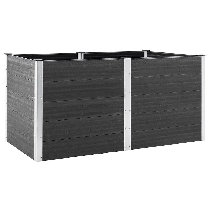 Helloshop26 - Lit surélevé de jardin moderne 200 x 100 x 91 cm usage extérieur designs élégant en WPC gris 02_0046554 - gris Bois massif 3000234301673_0