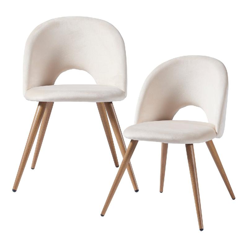 Helloshop26 - Lot de 2 chaises de salle à manger salon design moderne cuisine 77 x 50 x 55 cm beige 03_0009626 - 3000224789672_0