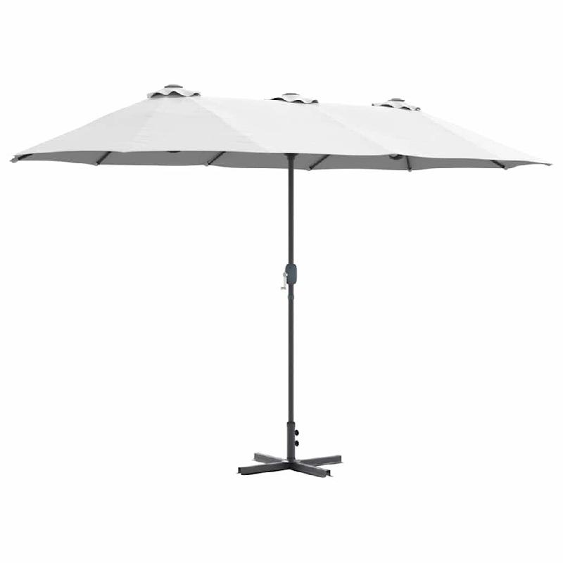 Helloshop26 - Parasol de jardin pliable moderne 370 x 197 x 239 cm pratique et durable en polyester sable 02_0058739 - aluminium 3000240745409_0
