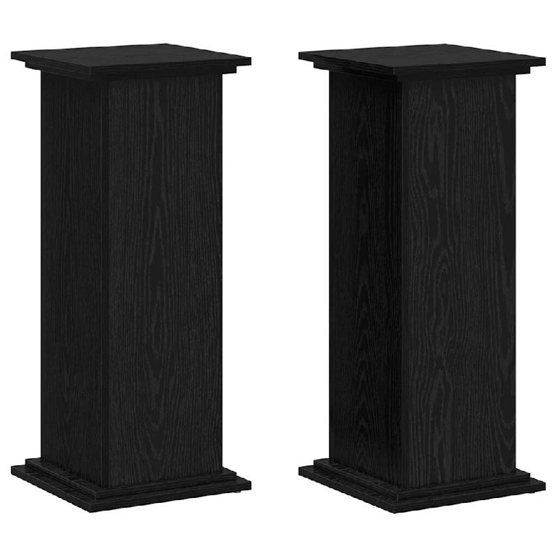 Helloshop26 - Support de plante moderne polyvalent intérieur extérieur 33 x 33 x 80 cm en bois d'ingénierie chêne noir 02_0052187 - noir Bois mass_0