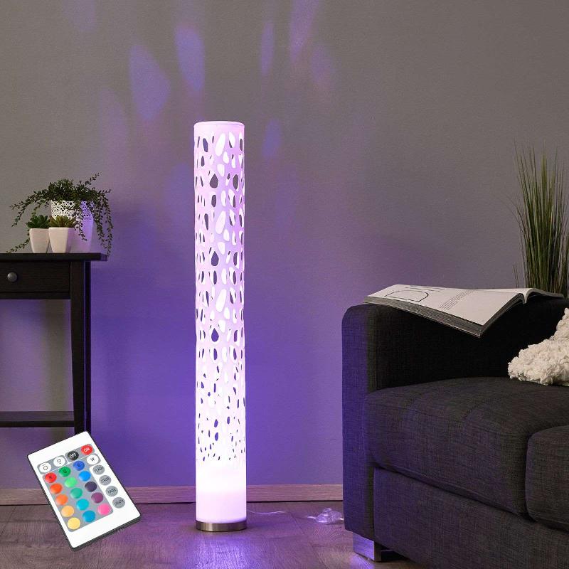LINDBY LAMPADAIRE ALISEA, 104 CM, BLANC, RGBW, TÉLÉCOMMANDE