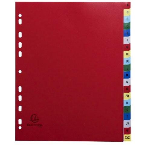 LOT DE 2 - INTERCALAIRE A4+ POLYPROPYLÈNE COLORÉ EXACOMPTA 20 ONGLETS ALPHABÉTIQUES MULTICOLORES - 1 JEU