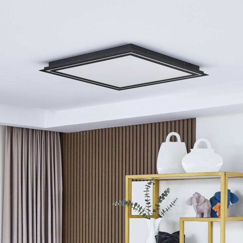 LUCANDE PLAFONNIER LED LEICY, NOIR, 64 CM, RVB, CCT