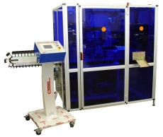 Machine de tampographie pour bouteilles à dose unique - impression 1 couleur - avec encriers fermés et convoyeur linéaire_0