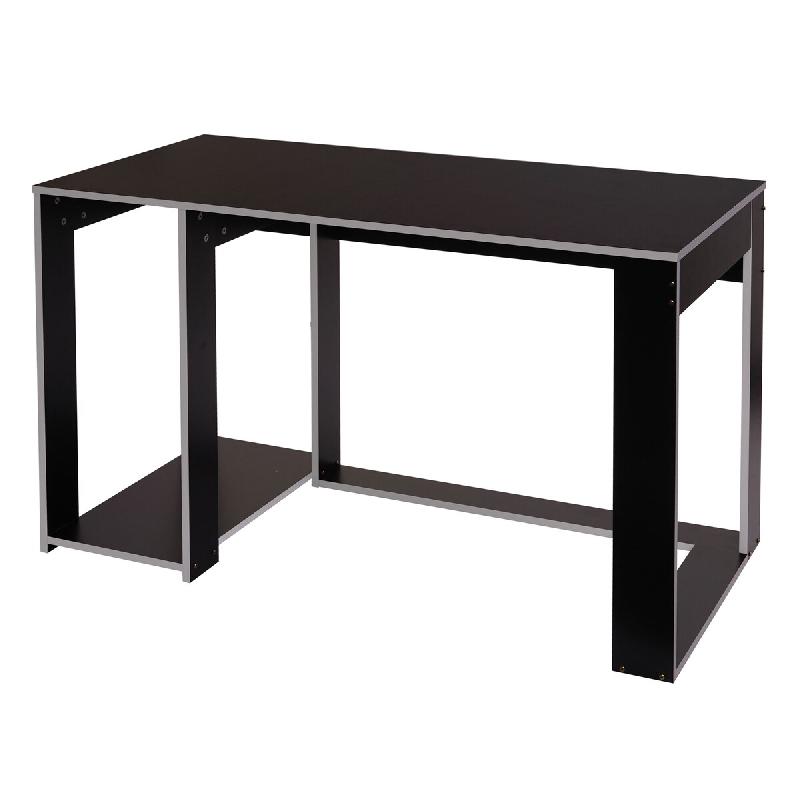 Mendler Bureau HWC-J26, table d'ordinateur table de bureau, 120x60x76cm ~ noir-gris - noir Bois massif 75839_0