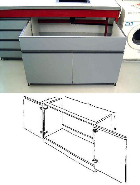 Meuble sous paillasse - Sous cuve M10 - 1,20 m - Stratifié mélaminé blanc, coquille d'œuf ou gris_0