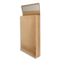 PAQUET DE 25 POCHETTES KRAFT BRUN RECYCLÉ 120 G, 3 SOUFFLETS DE 3 CM, C4 : 229X324MM. AUTOADHÉSIVE - LOT DE 3