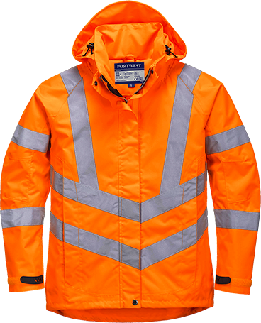 Parka femme hi-vis respirante orange LW70 - capuche détachable, bandes réfléchissantes, 4 poches, taille S_0