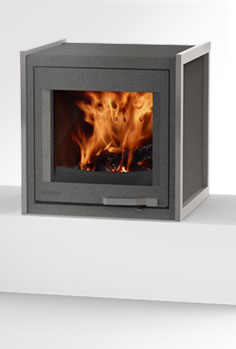 Poêles-cheminées XP54-BOX posé finition graphite - poêle à bois étanche et design - puissance 5 à 10 kW_0