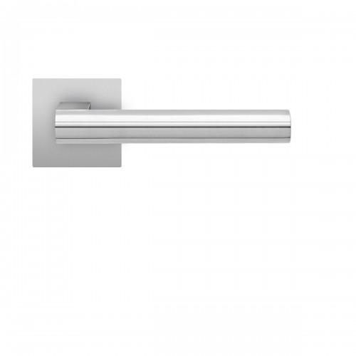 POIGNÉES DE PORTE SUR ROSACES CARRÉES SÉRIE EPL 45Q MADEIRA - SATINÉ - BEC DE CANE KARCHER DESIGN