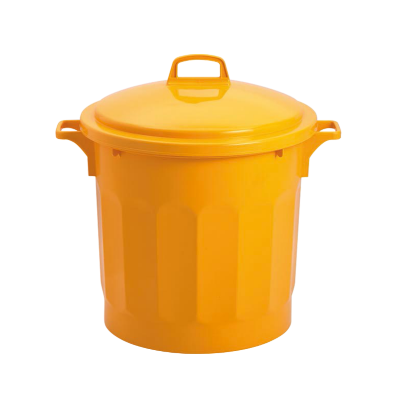 Poubelle ronde tri sélectif 75L Gilac - Jaune_0