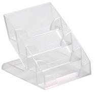PRÉSENTOIR POUR CARTES DE VISITE, PLASTIQUE DUR - LOT DE 3