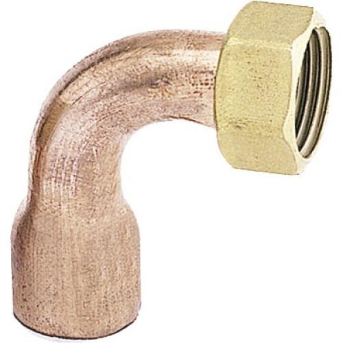 RACCORD 2 PIÈCES COUDÉ DOUILLE CUIVRE À SOUDER Ø 18 Ø 20/27 BRICOZOR