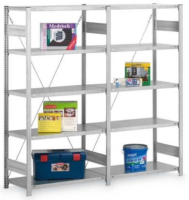 Rayonnage industriel simple face - finition zinguée - charge par tablette 130-330kg - modulaire et extensible_0