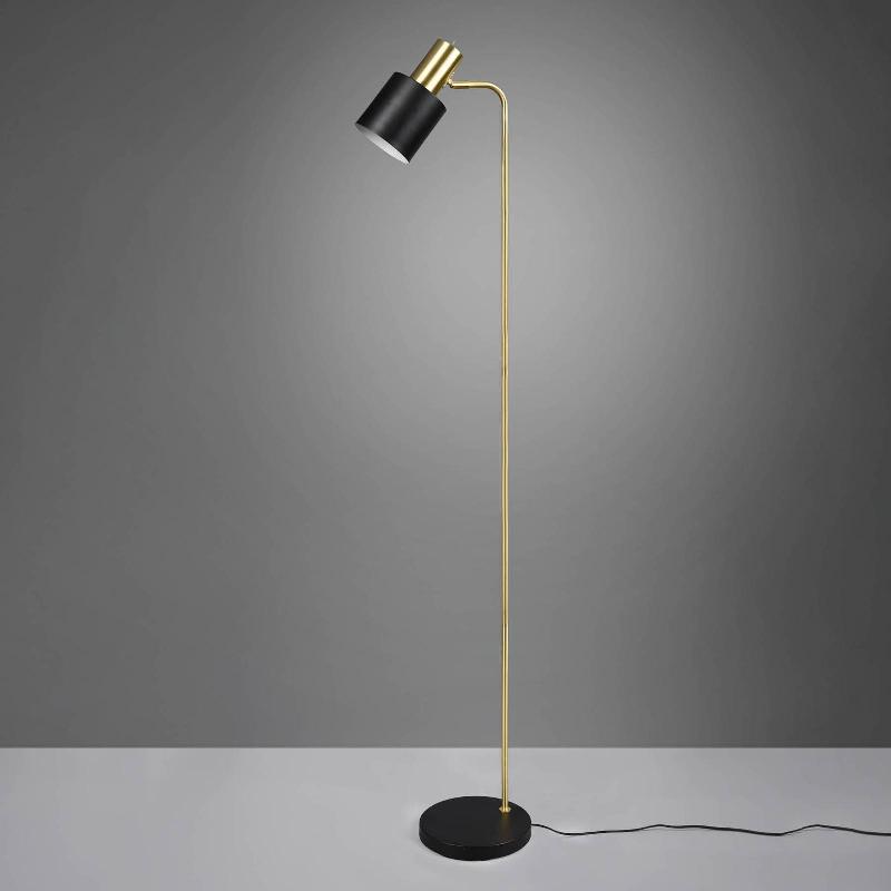REALITY LEUCHTEN LAMPADAIRE ADAM, À UNE LAMPE, NOIR/DORÉ