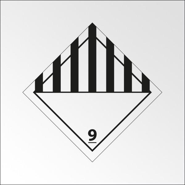 PLAQUE DE TRANSPORT ADR 9 - MATIÈRES ET OBJETS DANGEREUX - NORME ADR  - 300 X 300 MM - VINYLE