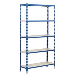 SimonRack Étagère metallique sans vis Simonclick 5 plateaux de 180 kgs par plateau couleur BLEU/BLANC 1800x900x400 mm (haut x largeur x profondeur)_0