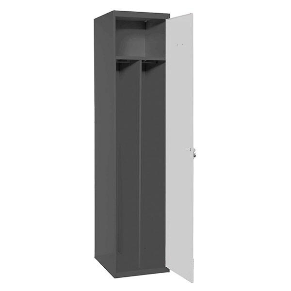 SimonRack Vestiaire Métallique Professionnel 1 Porte avec Clé, Double Compartiment, 1800x500x500, Anthracite/Gris - Simonlocker - noir métal 842543_0