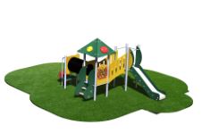 Structure de jeux combinées - 2 tours avec tunnel fruit - Référence FR30901I - Créa Équipements_0