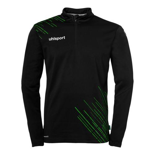 SWEAT 1/4 ZIPPÉ - UHLSPORT - SCORE 26 NOIR/VERT FLUO