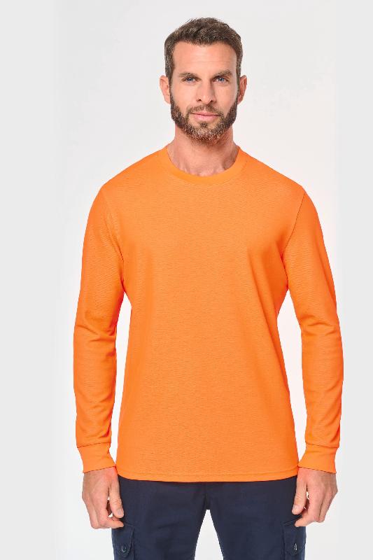 T-shirt unisexe écoresponsable manches longues coton/polyester - WK318 - Normé EPI visibilité améliorée NF EN 17353_0