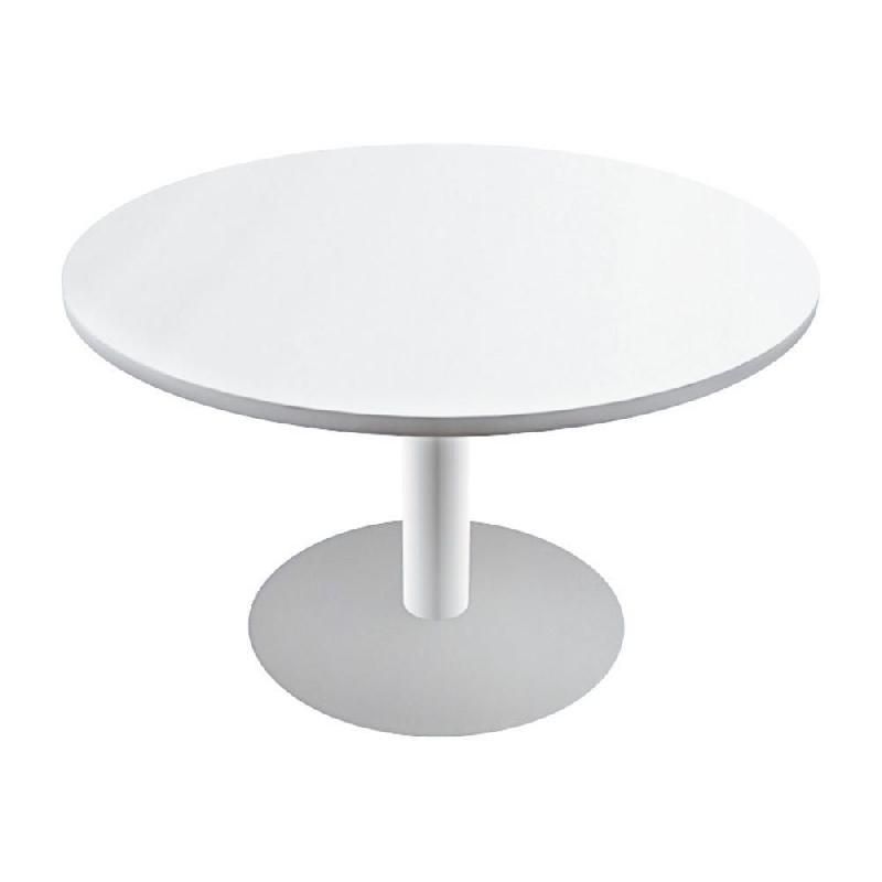 TABLE RONDE ACTUAL L. 100 X 100 CM, PLATEAU BLANC, PIÈTEMENT TULIPE BLANC