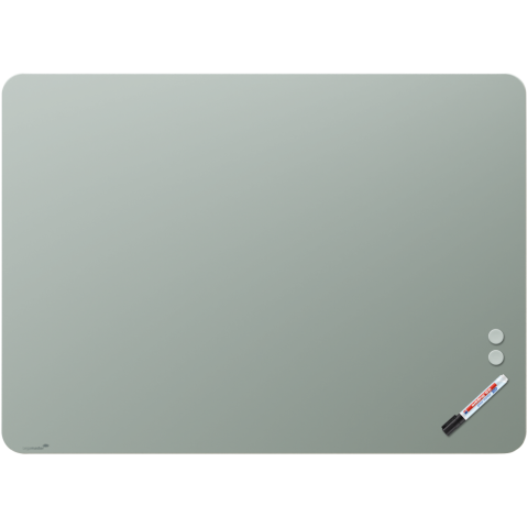 TABLEAU EN VERRE MAT 90X120CM - SAGE GREEN - COIN ARRONDI - LEGAMASTER
