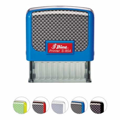 Tampon Printer Shiny S-854 - Format 58 x 22 mm - 5 lignes - Cassette d'encrage 5 couleurs_0