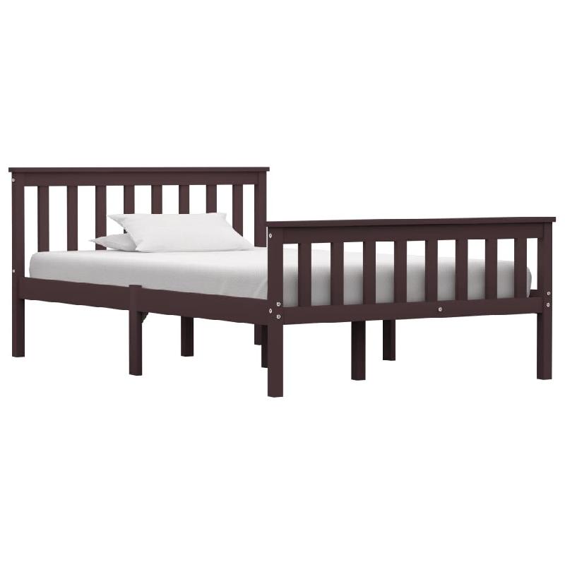 VidaXL Cadre de lit sans matelas marron foncé pin massif 120x200 cm Modèle Wervessal - 283234_0