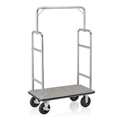 WAS Germany - Chariot à bagages, 113 x 62 x 183 cm, couleur argent, tapis gris, acier inoxydable (4425011) - gris inox 4425 011_0