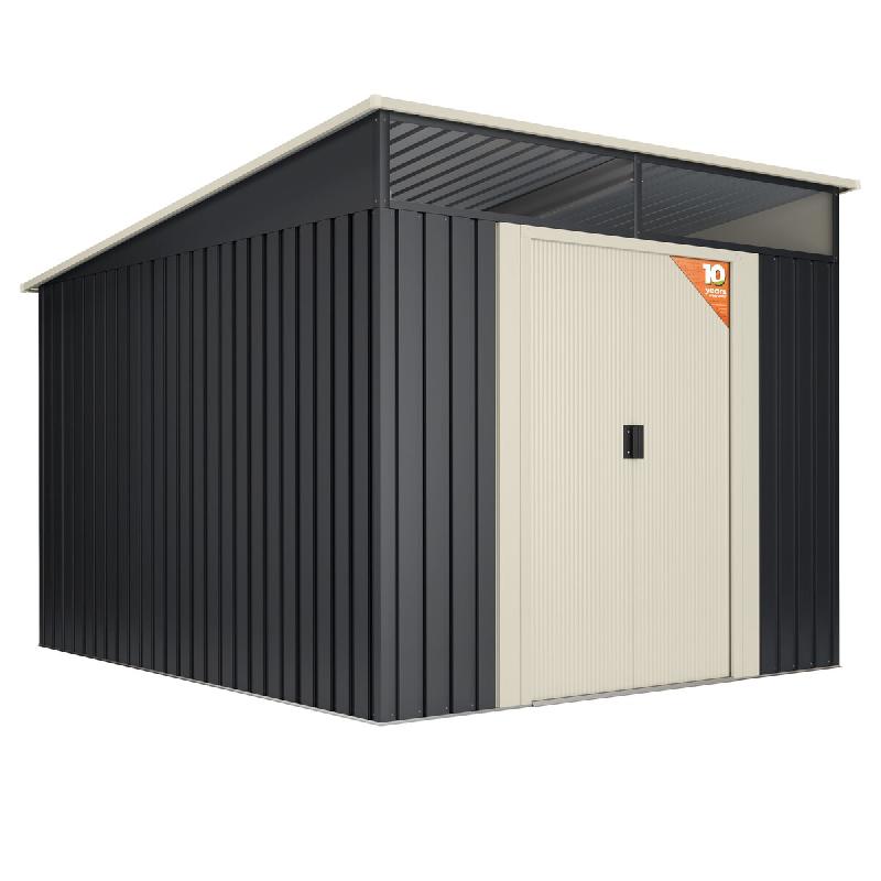 Wasabi - Abri de Jardin Métal 6,6m2 Stark avec Fenêtre - Porte coulissante double - Toit plat - Cabane extérieur - Cabanon rangement et stockage -_0