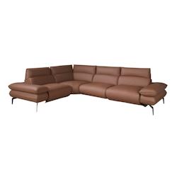 AC ANGEL CERDA Angel Cerdá Canapé d'angle relax modulable en cuir marron 6239C 321 x 241 x 90 - marron fourrure 8435631039709_0