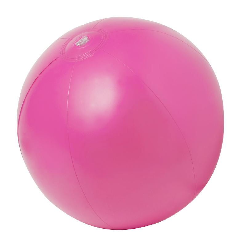 Ballon de plage gonflable - PVC - 6 panneaux - ø28 cm - Couleur fuchsia_0