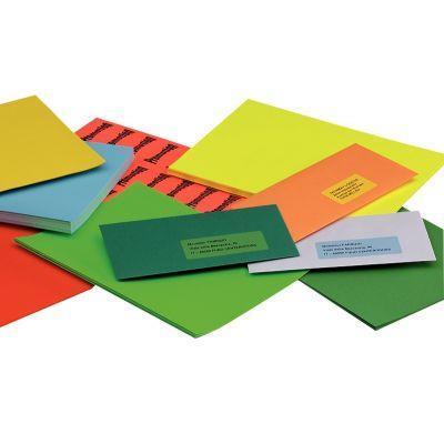 Boîte d'étiquettes adhésives A4 - Coloris bleu - 100 feuilles - Coins droits_0