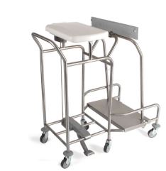 Chariot porte-sacs Manutri avec collecteur de déchets - inox poli 18/10 - L.955 x P.585 x H.980 mm - SCLESSIN_0
