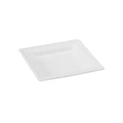 ECOLOMIQUE - 50 Pcs - Assiette carrée blanche en pulpe 16 x 16 cm - ECO210APU1617 - blanc Bagasse ECO210APU1617_0